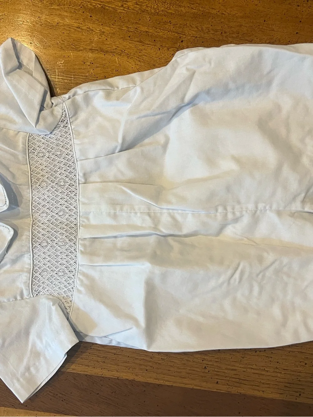 Smocked Cotton Boys Blue Dress Onesie